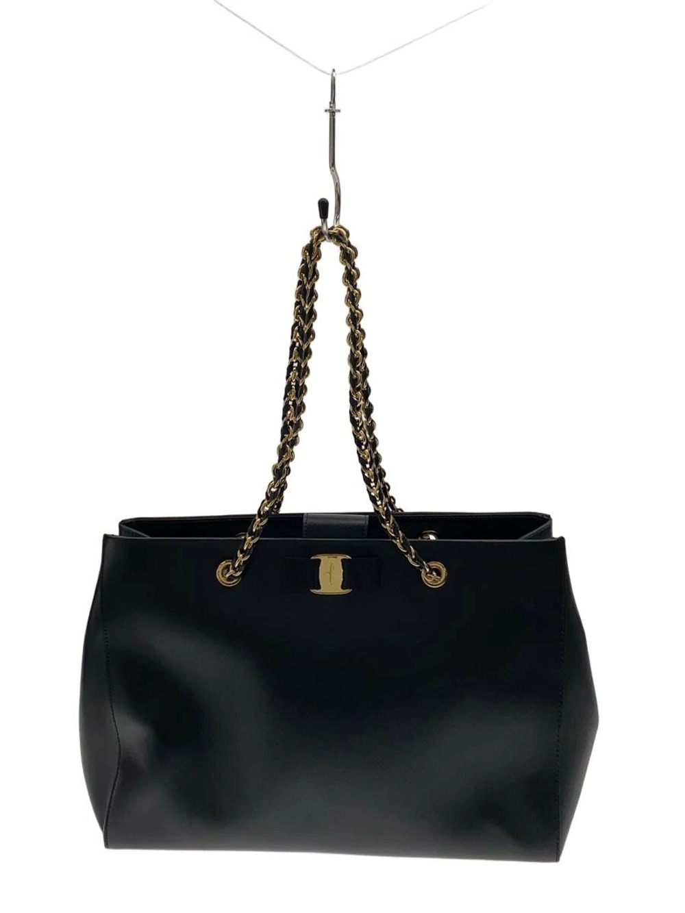 Salvatore Ferragamo Chain Tote Bag Black